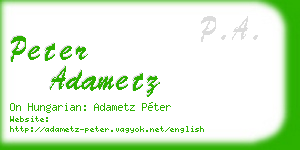 peter adametz business card